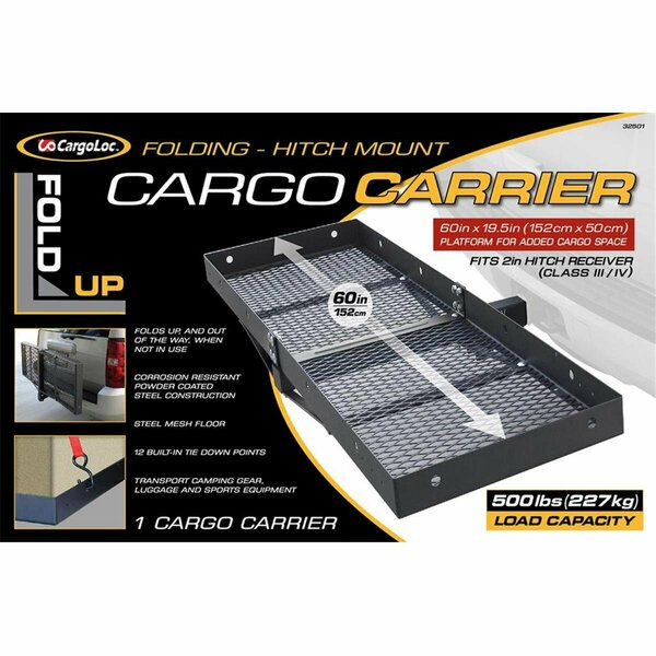 Gourmetgalley 60 x 19.5 in. Fold-Up Hitch Mount Cargo Carrier - 500 lbs GO3311160
